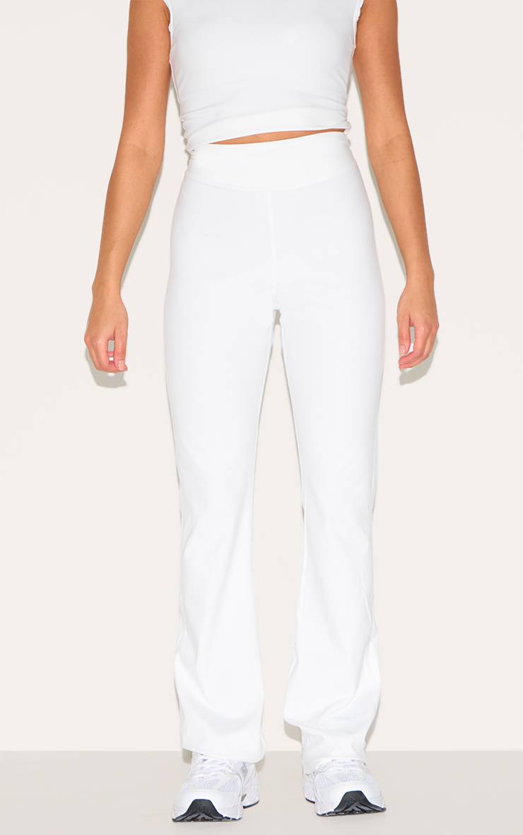 Blanc Pantalon Évasé Contour Sculpt Petite