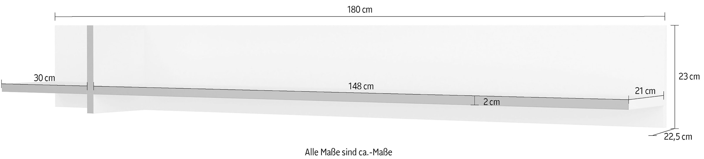 INOSIGN Wandboard »Cross,Breite 180 cm, moderne Wandregal« Hängeregal mit viel Stauraum