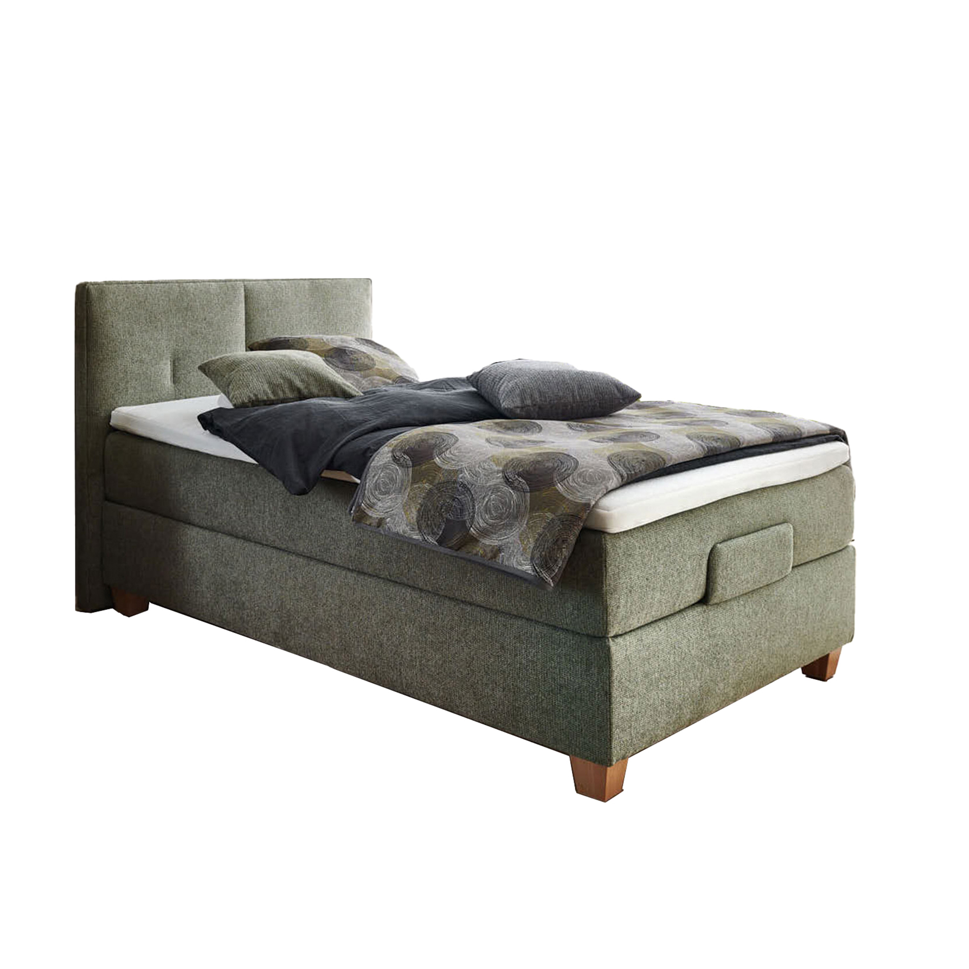 polsterpower Boxspringbett - khaki - H4 - 140x200 cm