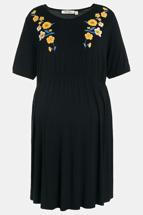 Bellieva-Kleid, Jersey, V-Ausschnitt, Halbarm, Quernaht
