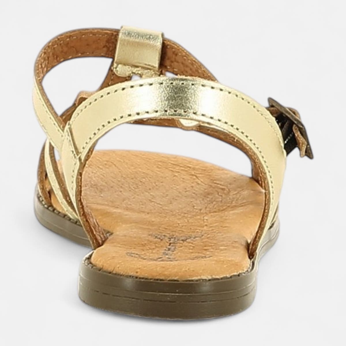 Nu-pieds Femme en cuir or