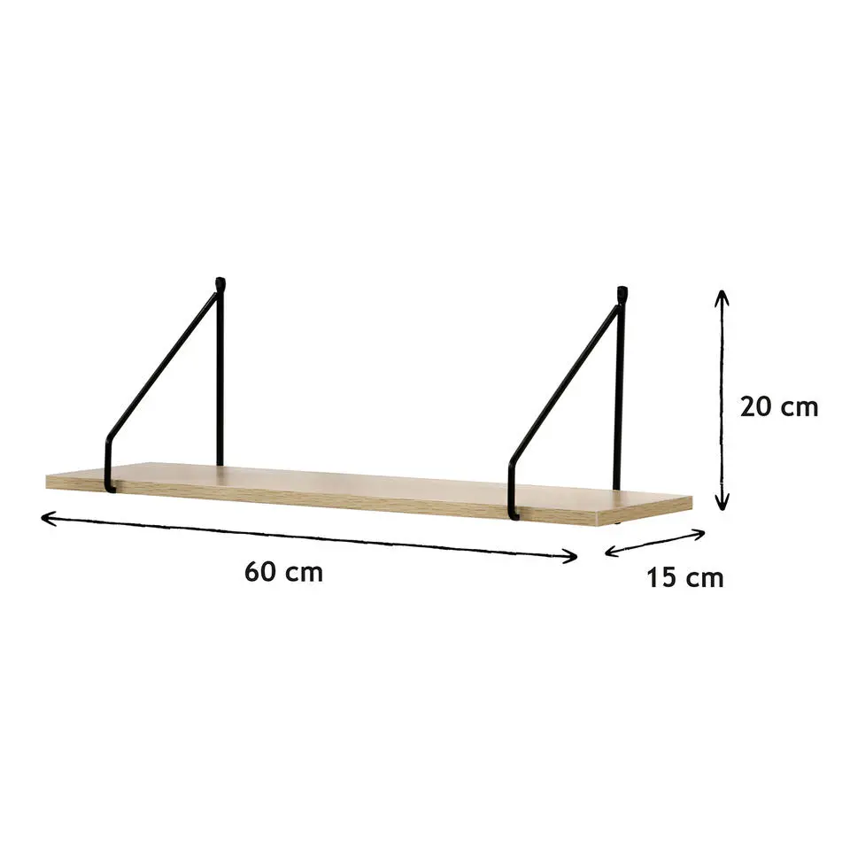 CALICOSY - Wandrek - Licht hout - 20x60x15 cm