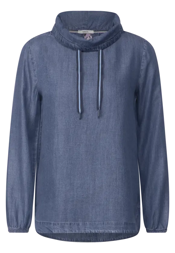 Lyocell Bluse - mid blue wash