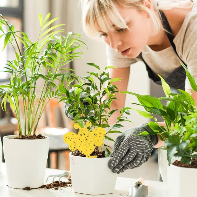 Sticky fælde til skadedyr på stueplanter 60-pak Gul