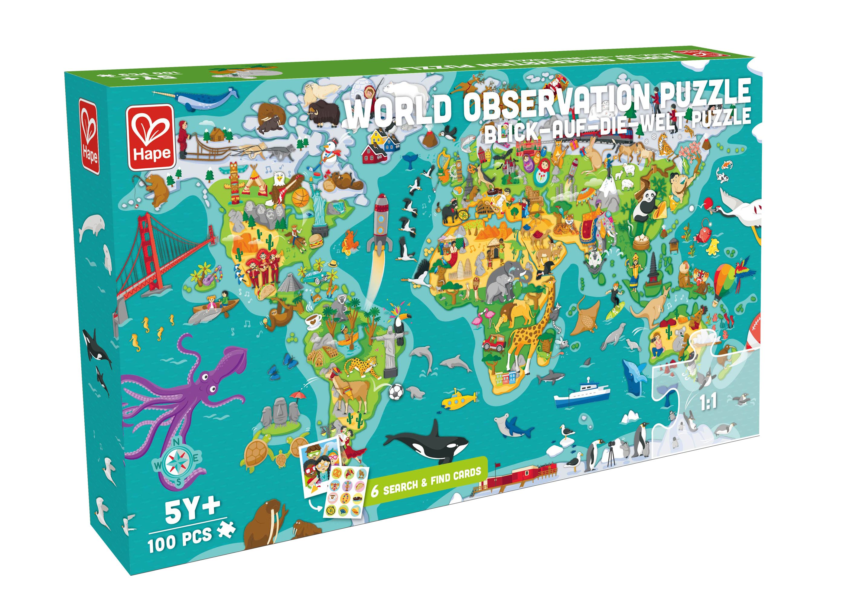 Hape 2-in-1-Weltreise Puzzle und Spiel