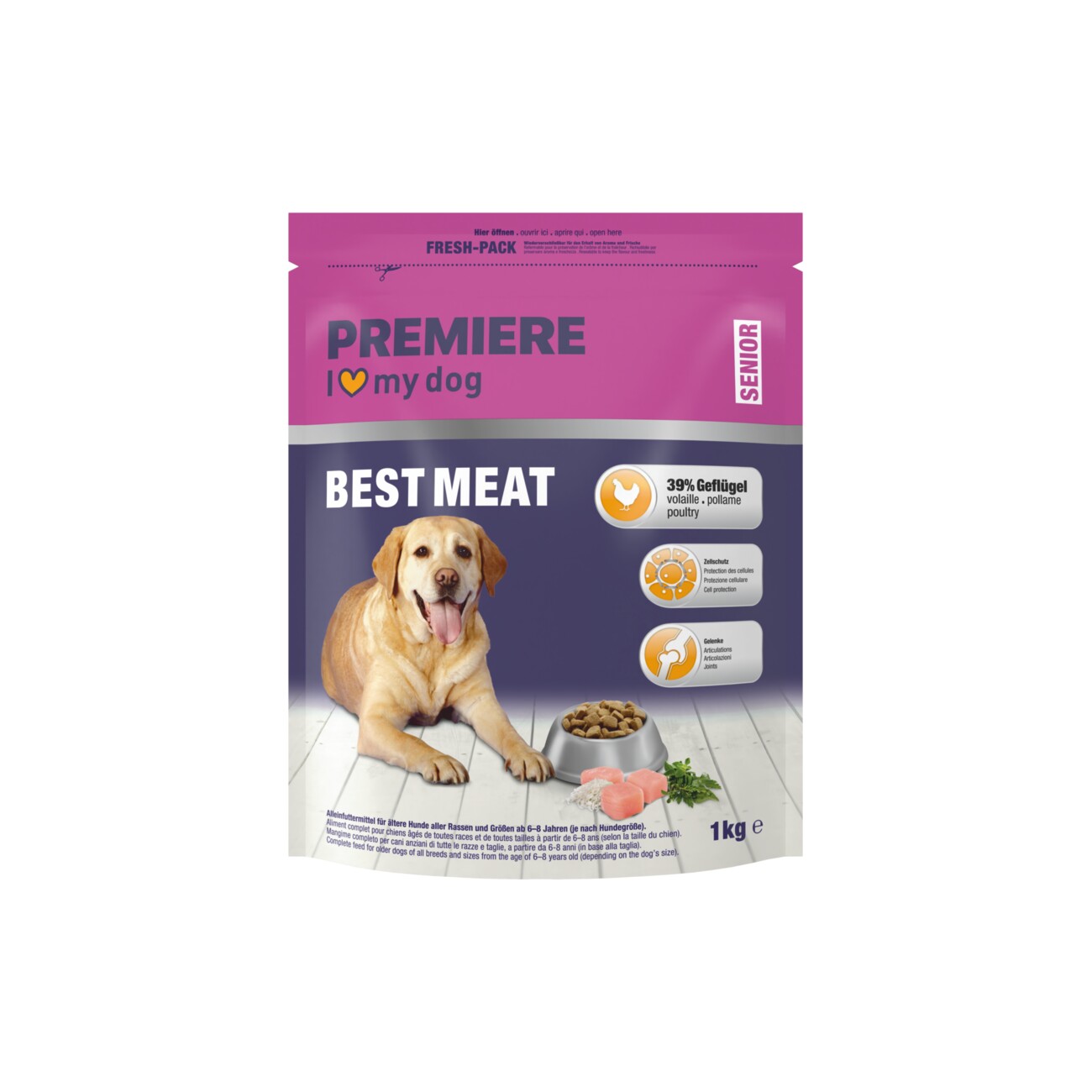 PREMIERE Trockenfutter Hund Best Meat Senior Geflügel  1 kg