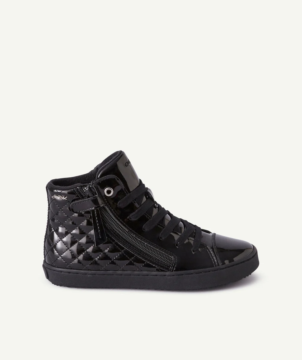 GEOXLES BASKETS MONTANTES NOIRES VERNIES FILLE