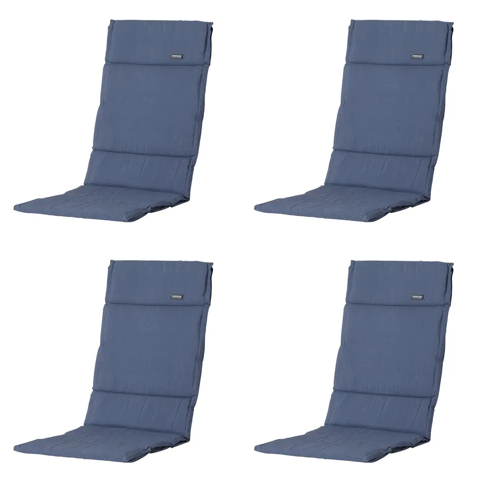Madison - Tuinkussen Fiber Deluxe Panama safier blue - 125x50 cm - Set van 4