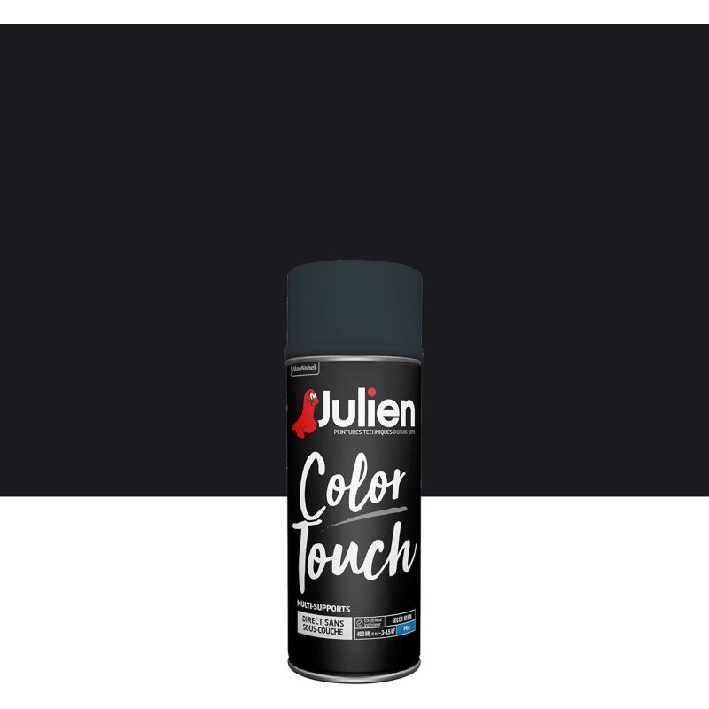 Peinture mate multi-supports Color Touch Julien - Aérosol de 400 ml, noir