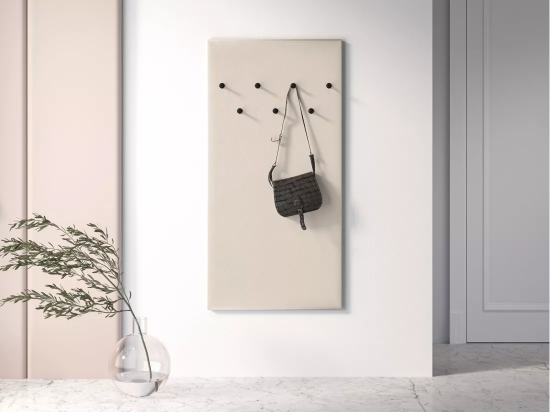 Porte-manteau mural rembourrée - 68 cm - beige - CALETTO