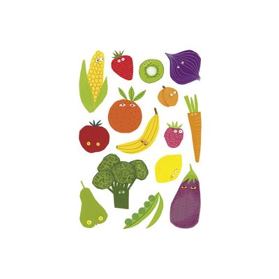 Maildor - 6 feuilles gommettes fruits et légumes