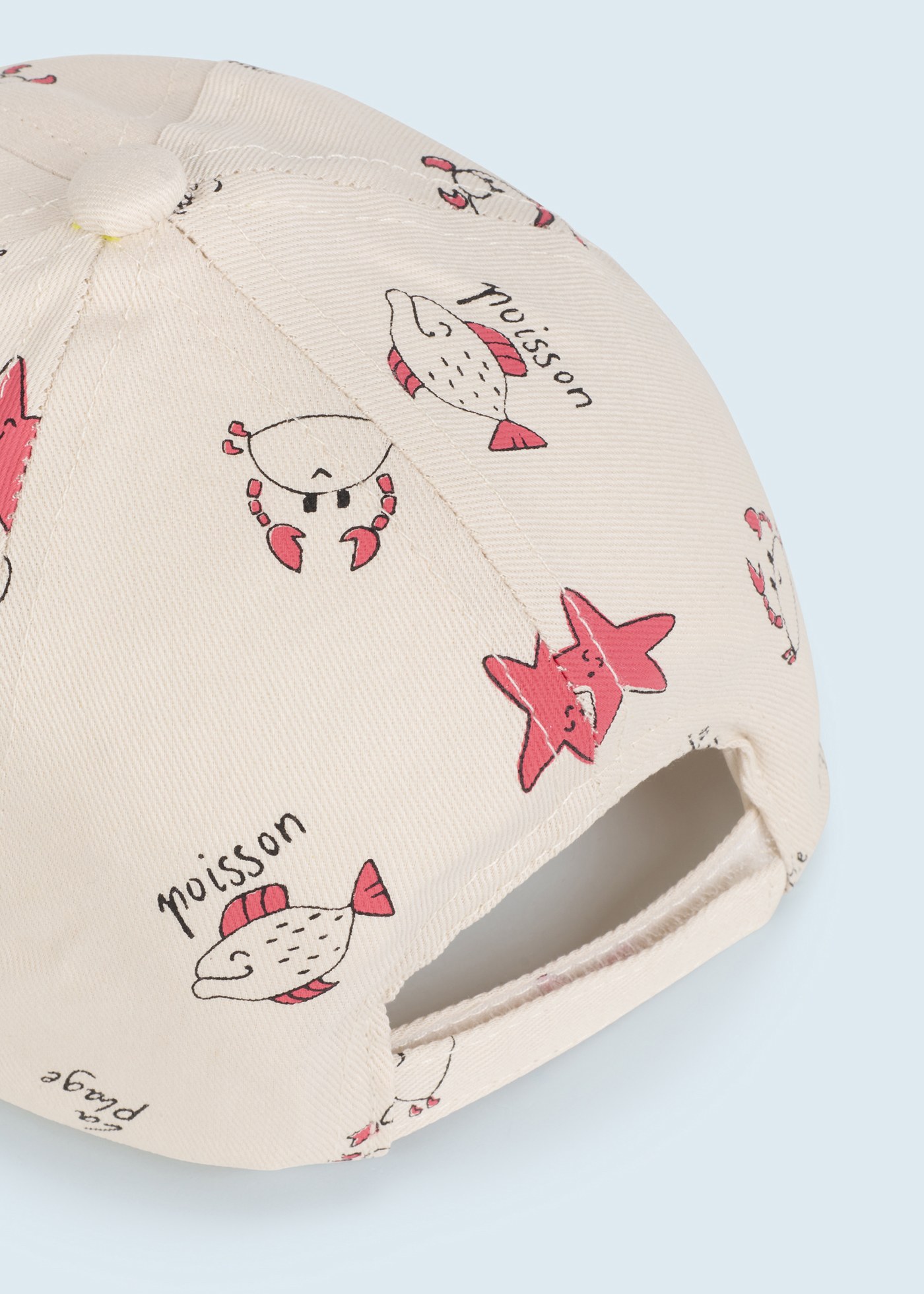 Boné de algodão estampado para bebê