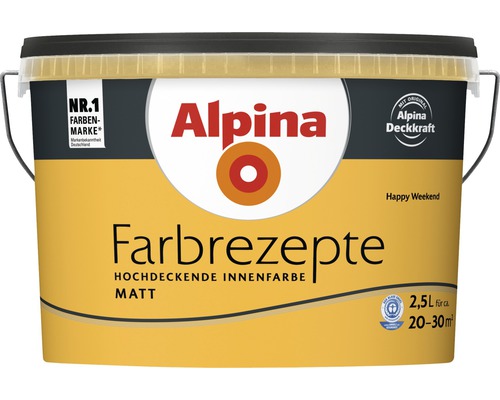 Alpina muurverf kleur recepten Happy Weekend 2.5 l