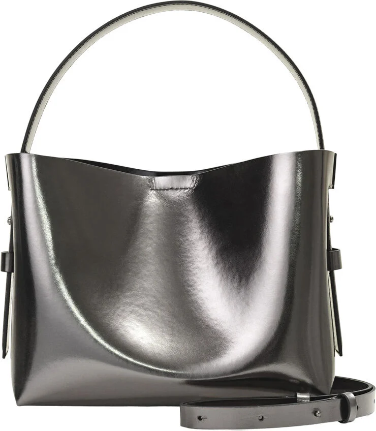 Second Female Leata Leather Bag Black silver