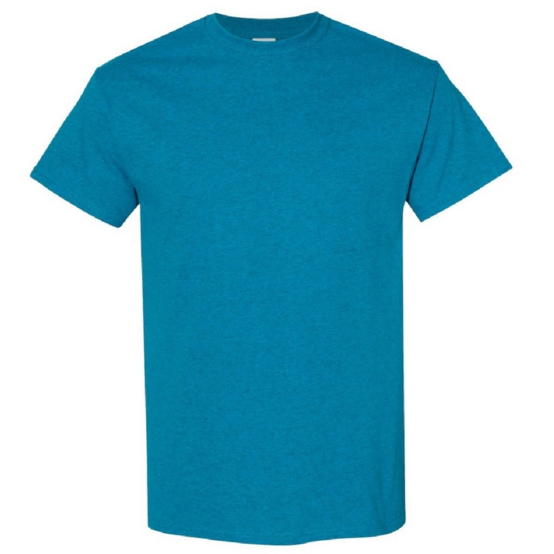 Camiseta básica de manga curta Gildan Heavy Cotton, 100% algodão grosso.
