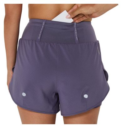 Short 2-en-1 Asics Road 3.5in Violet Femme
