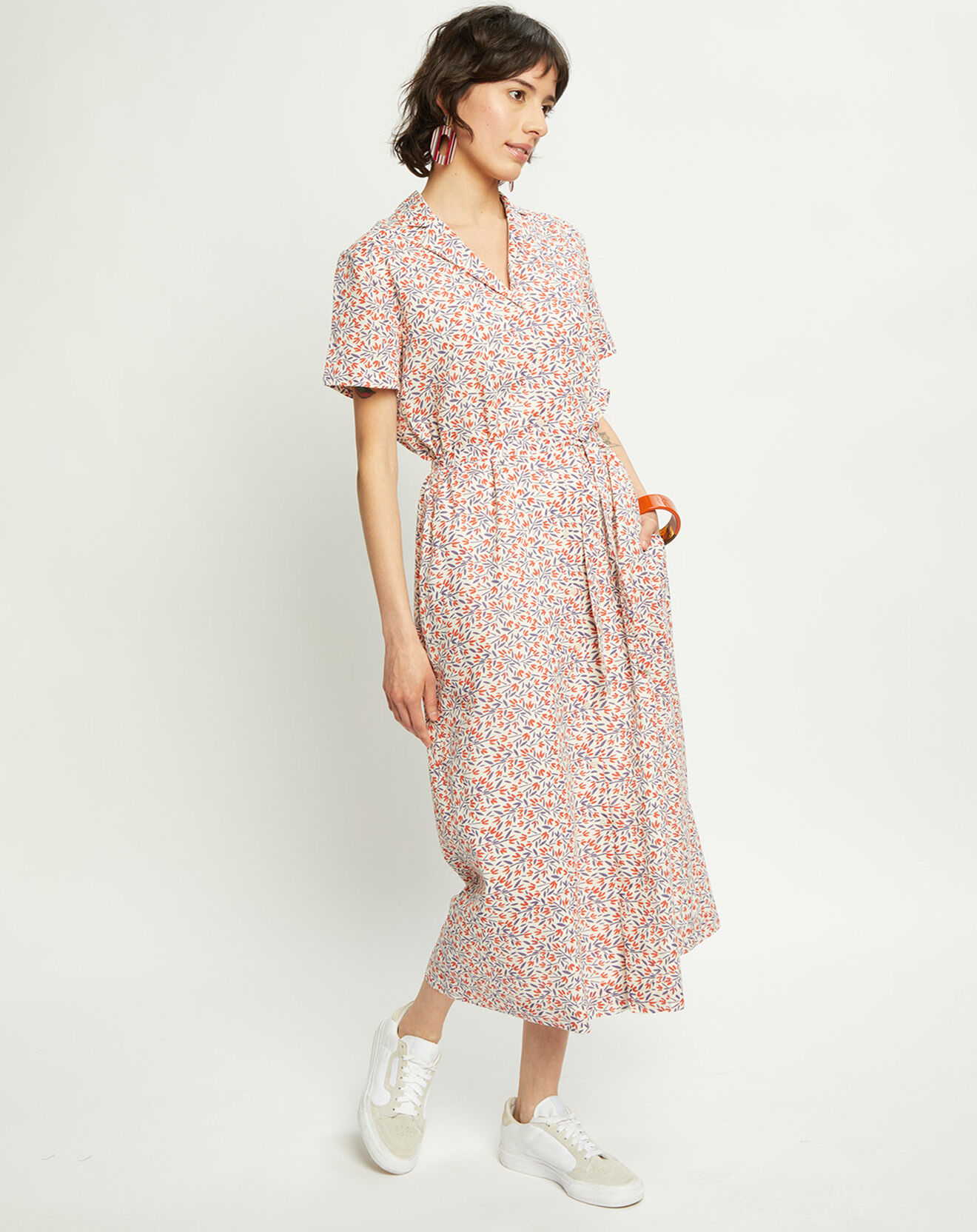 Harris Wilson Robe Laura imprimée écru/groseille