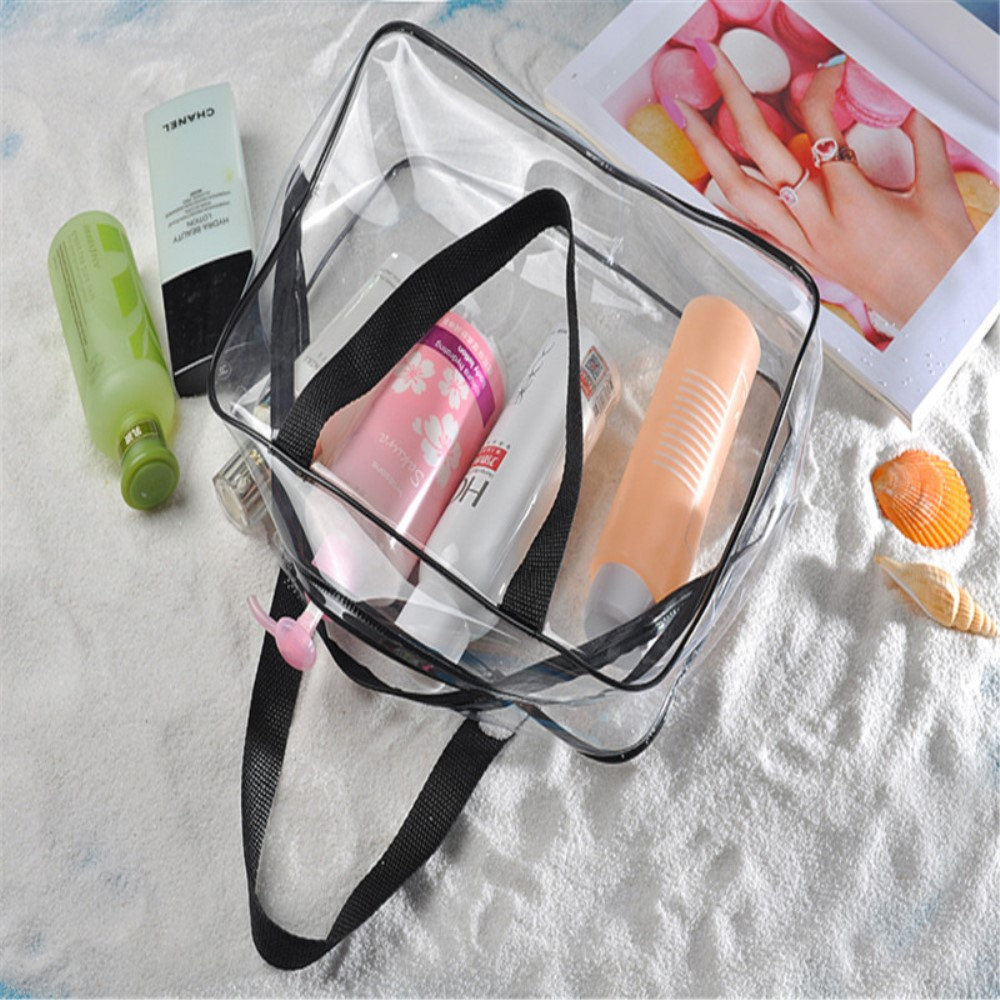 (3er Set) Kosmetik Make Up Tasche Handgepäck Necessaire Organizer Bag mit Reissverschluss - Transparent
