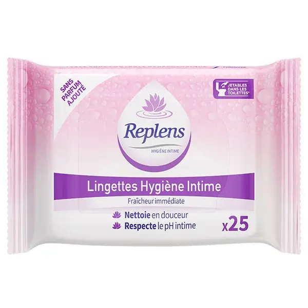 Lenços umedecidos para higiene íntima Replens, 25 unidades