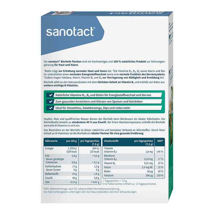 Bierhefe Flocken sanotact, 100 g