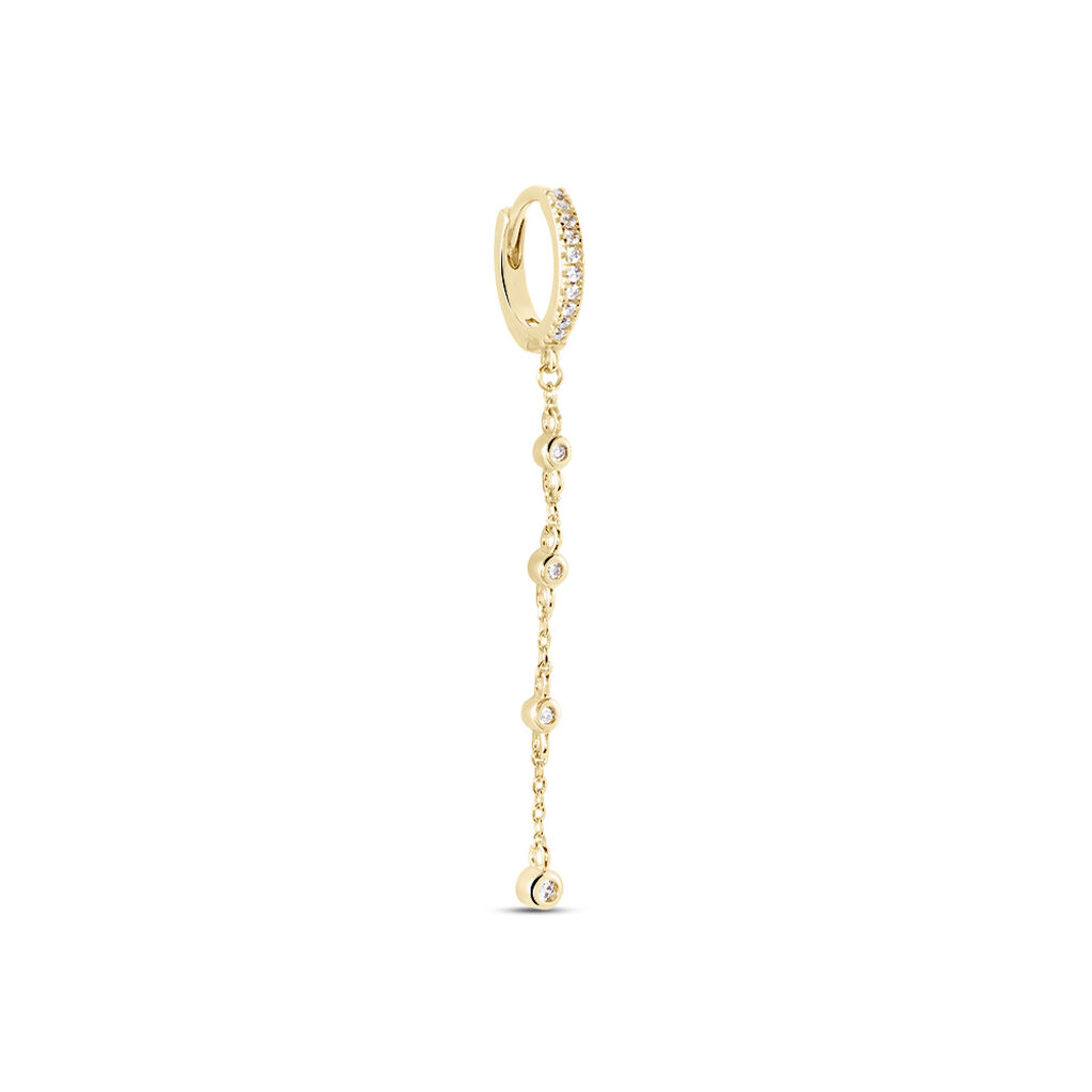 Créole Unitaire Opaleen Plaqué Or Jaune Oxyde De Zirconium Oxyde
