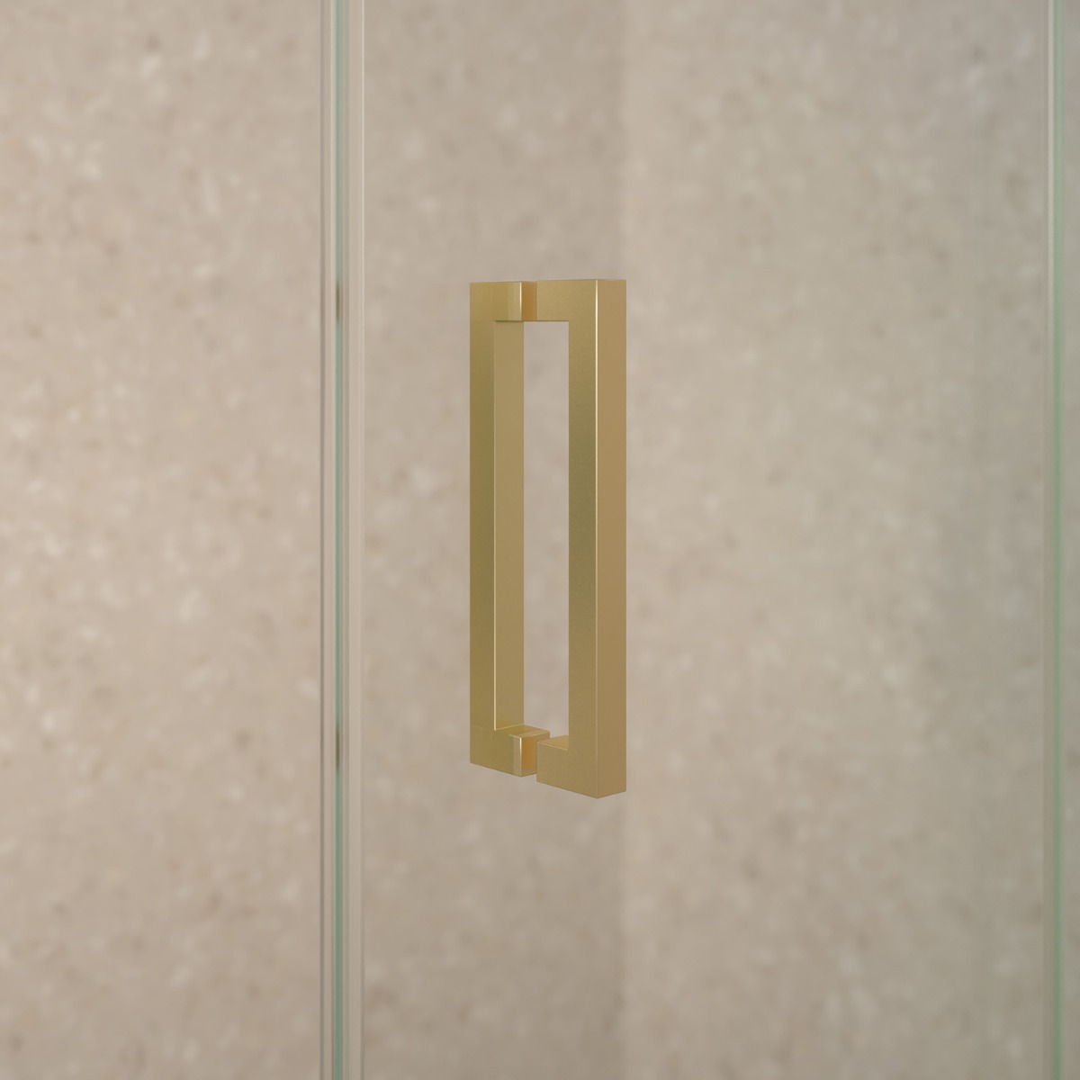 Saniclear Supreme douchecabine 120x100cm geborsteld messing - mat goud