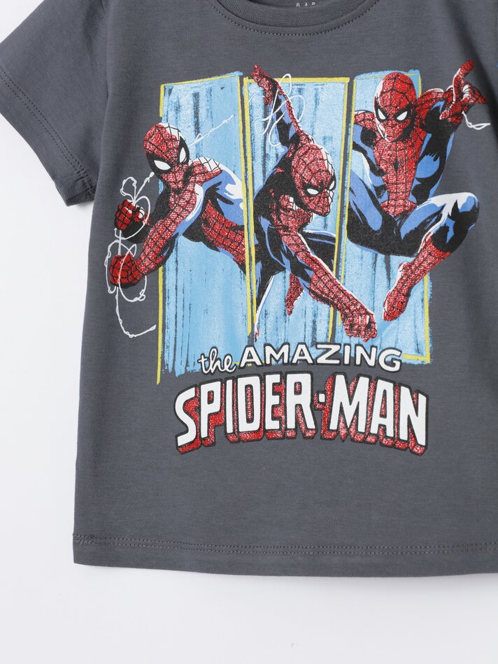 Conjunto de camiseta e bermuda do Homem-Aranha da Marvel - Cinza Antracite