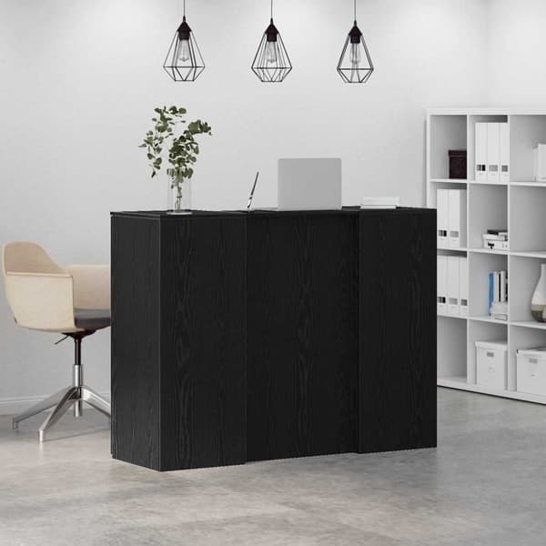 vidaXL Resepsjonspult svart eik 135x50x103,5 cm konstruert tre