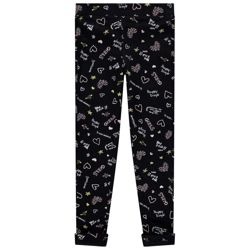 Jegging pour fille à imprimés fantaisie - Noir