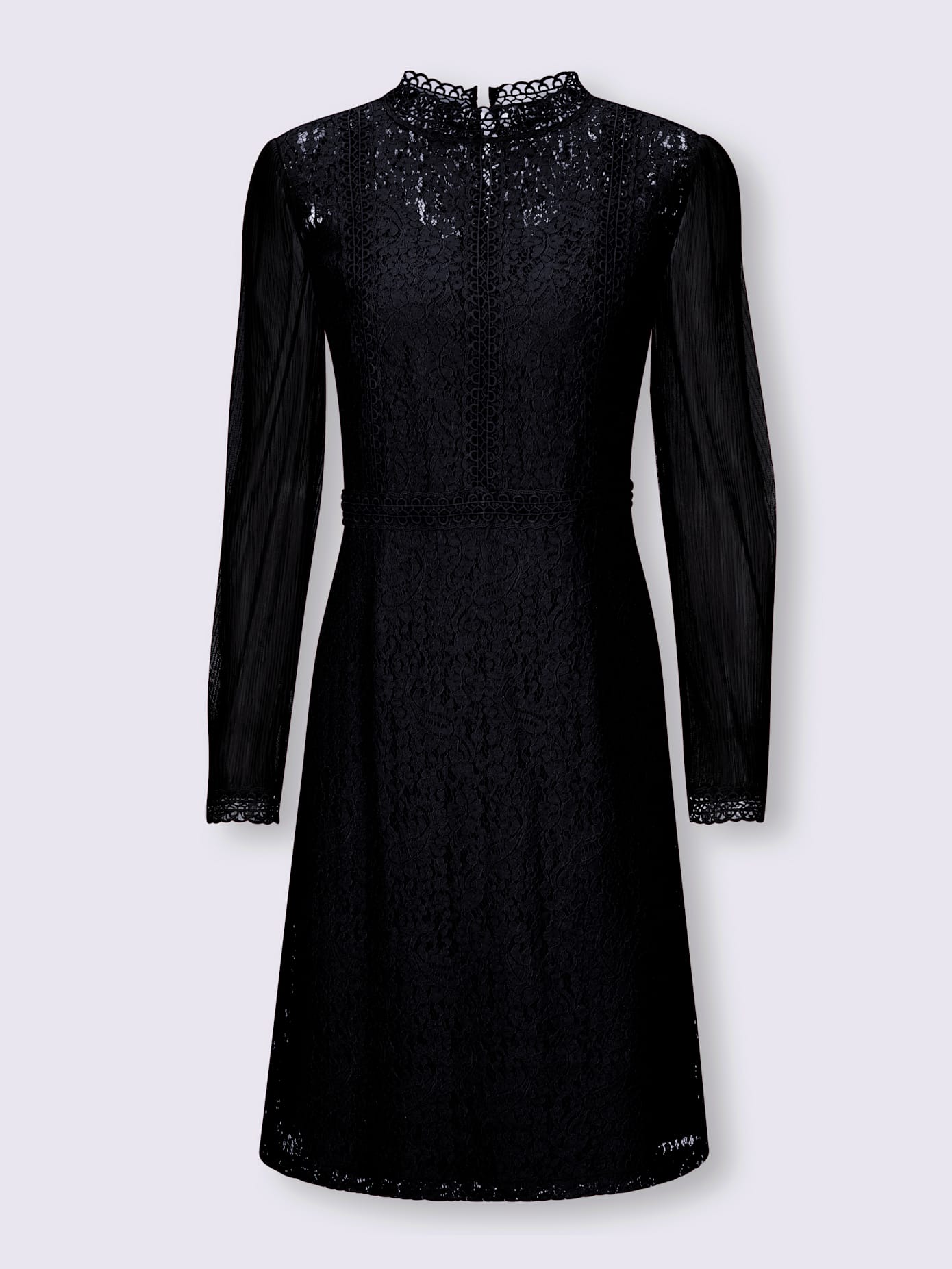 Robe en dentelle manches de qualité plissée