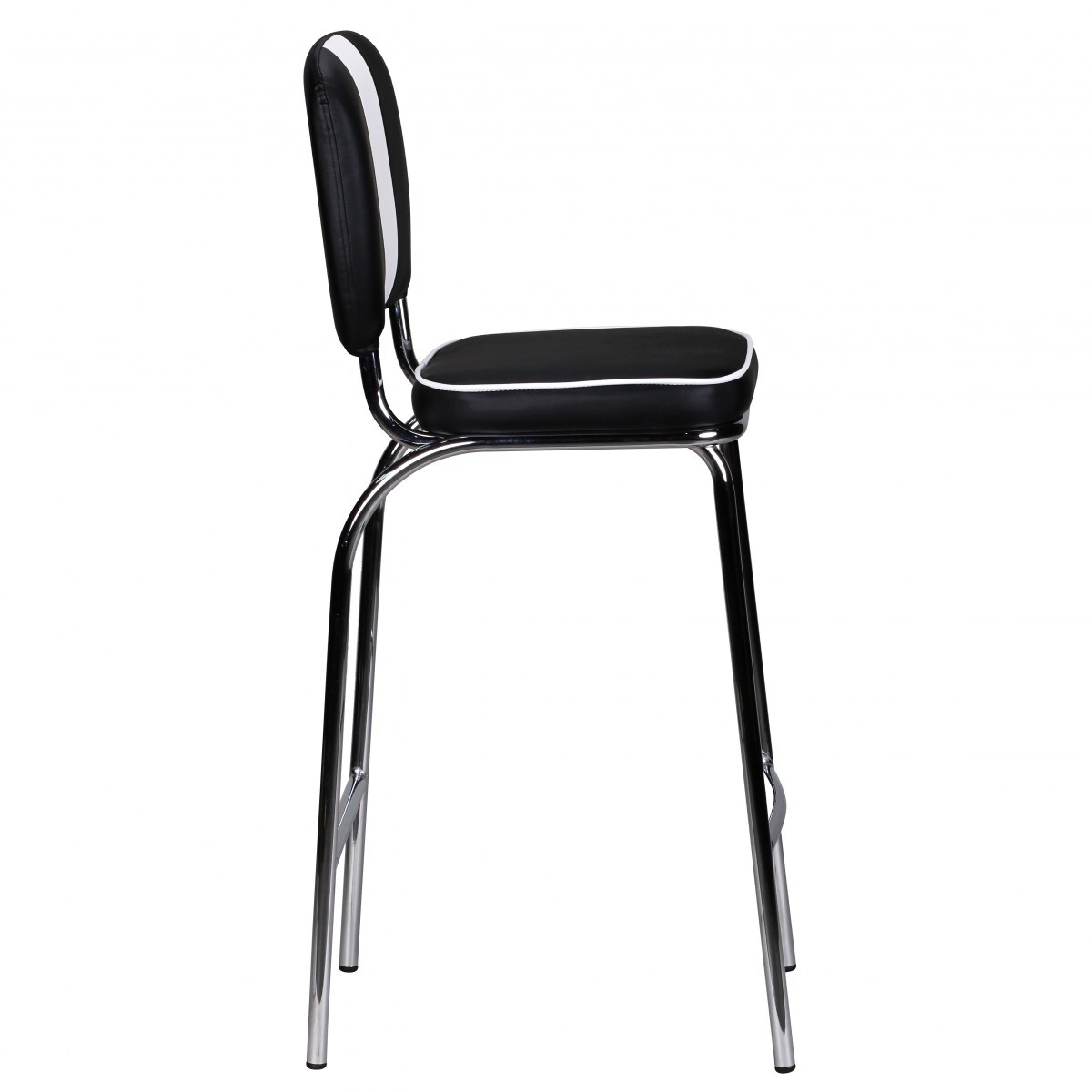 KADIMA DESIGN American Retro Barstuhl: Kunstleder, Chromfuß, 110 kg Belastbarkeit, verschiedene Farben