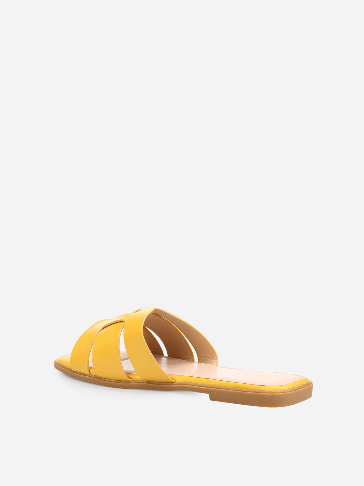 Mules à larges brides croisées- Jaune