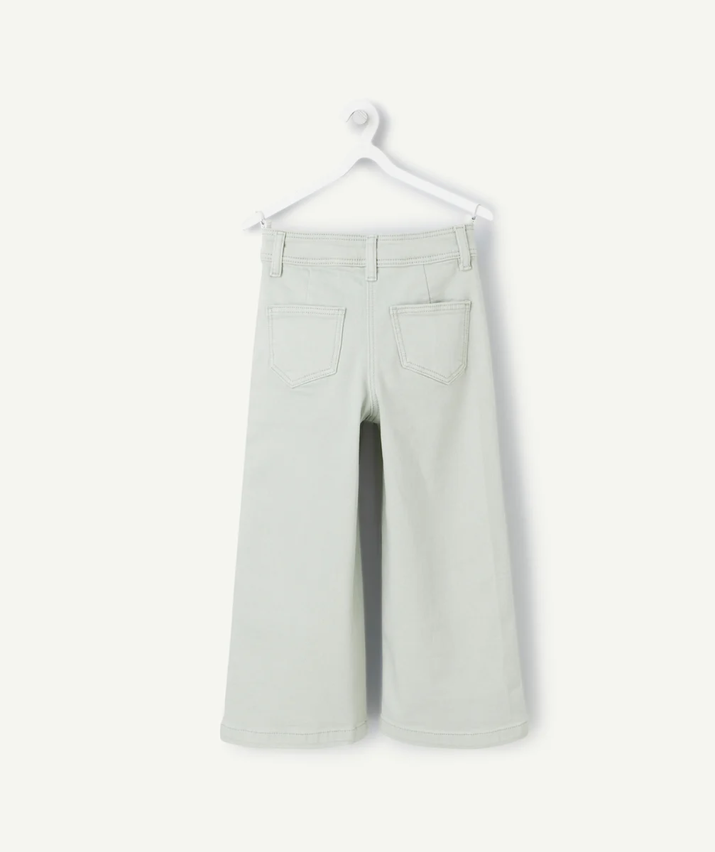 PANTALON LARGE FILLE EN FIBRES RECYCLÉES VERT PÂLE