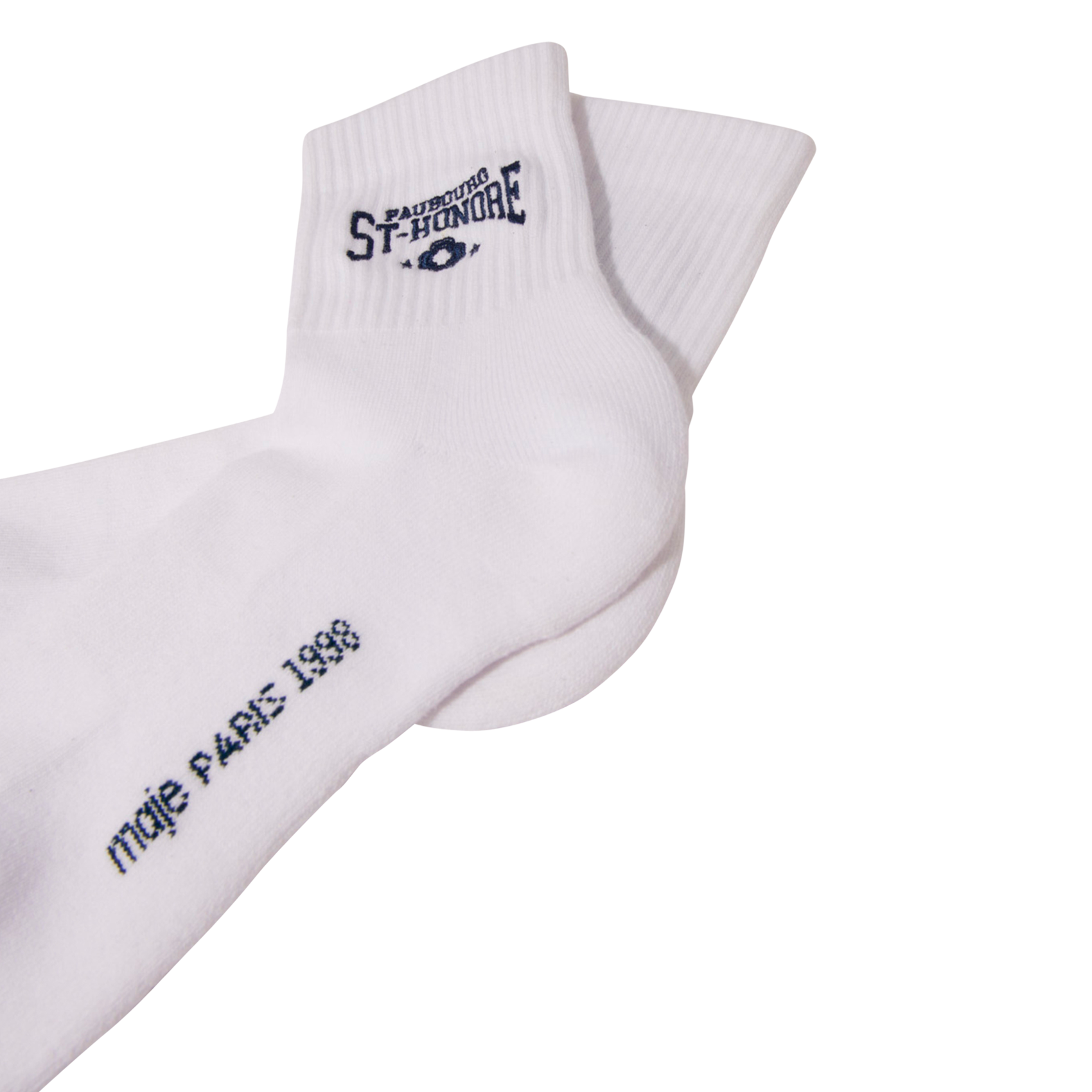 Chaussettes brodées en coton mélangé | Blanc