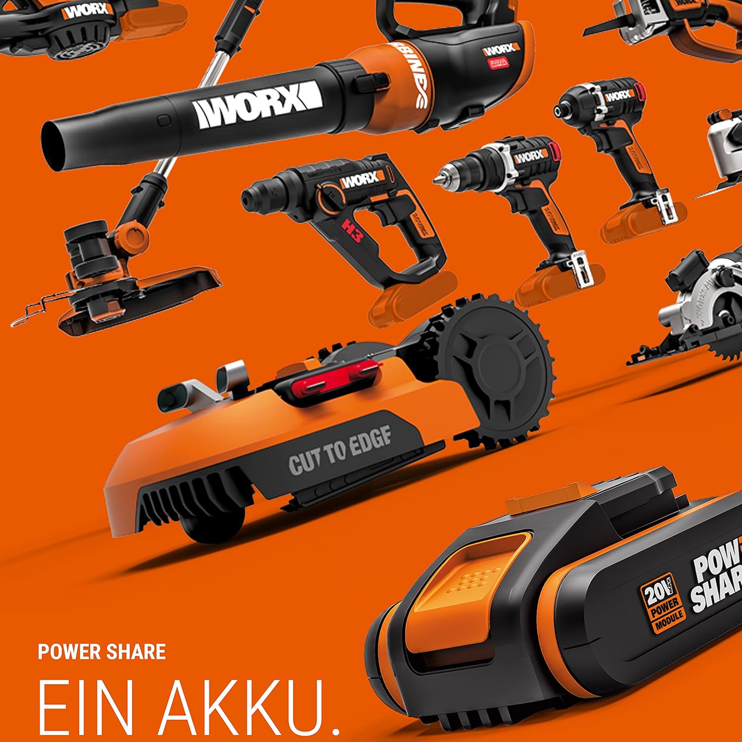 WORX WG584E.9 Akku Laubbläser 40V – Starker Brushless Motor – Turbinen Technologie - 145km/h Luftgeschwindigkeit - 12m³/min Luftmenge – leicht & kompakt – ohne Akku & Ladegerät - PowerShare kompatibel