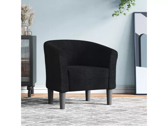 Chaise cabriolet noir tissu