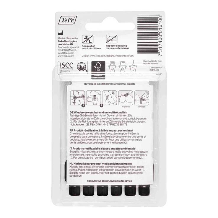 Tepe Interdentalbürste 1,5mm schwarz, 6 St