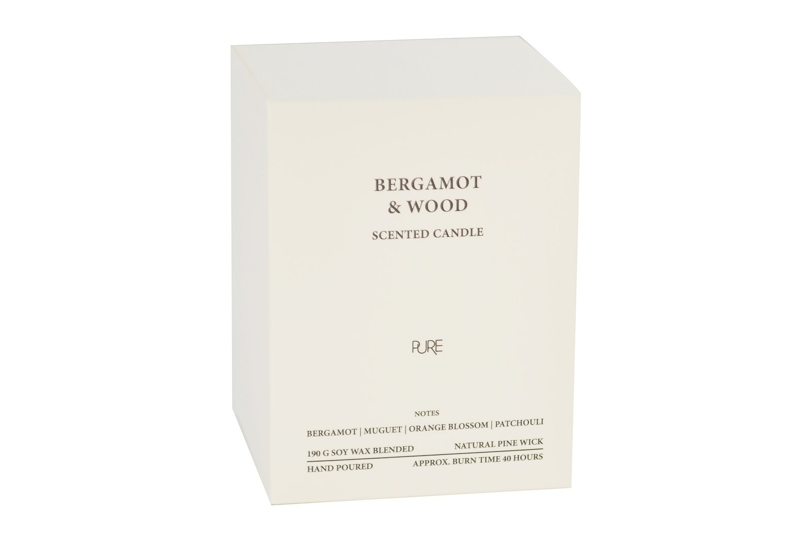 Bergamot Wood duftlys Sort Ø9,1 H12,2 cm, 190g. 40 timer brennetid