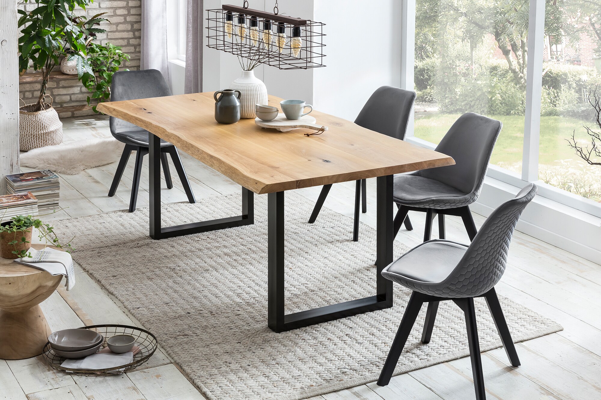 Esstisch 200x100 cm aus Eiche Esszimmertisch Küchentisch Tisch Holztisch
