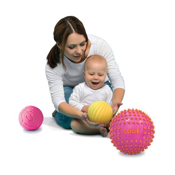 3 balles sensorielles rose