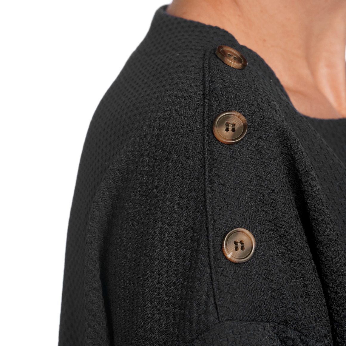 Gina Benotti Damen Sweatshirt mit Struktur schwarz