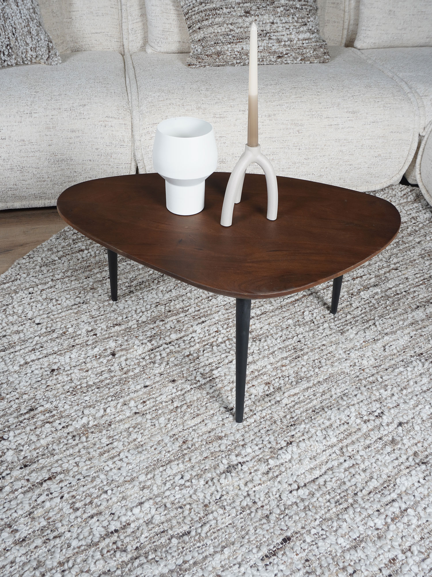 Vloerkleed Mica Naturel/Brown Rond ø200 cm