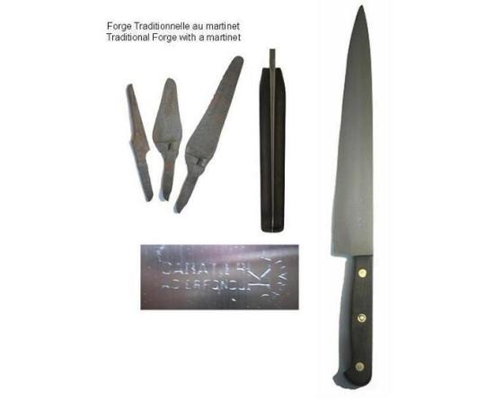 Tranchelard 26 cm - Wengué - Forgé - Carbone Ref 309 Couteaux de cuisine professionnel