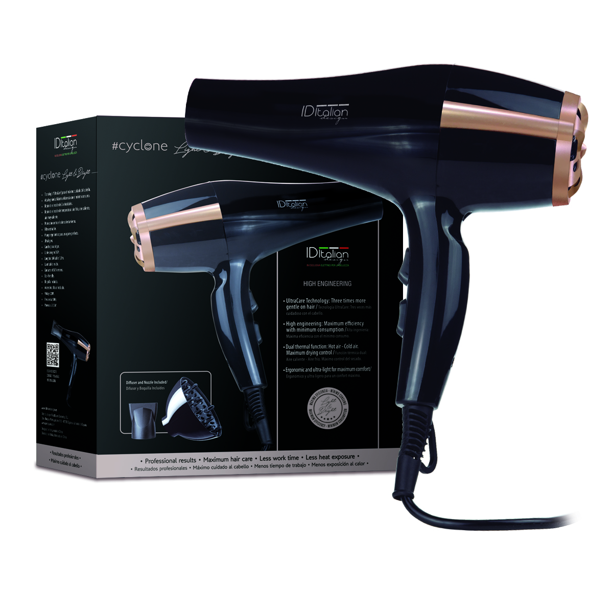 Italian Design Cyclone Light & Bright Hair dryer
