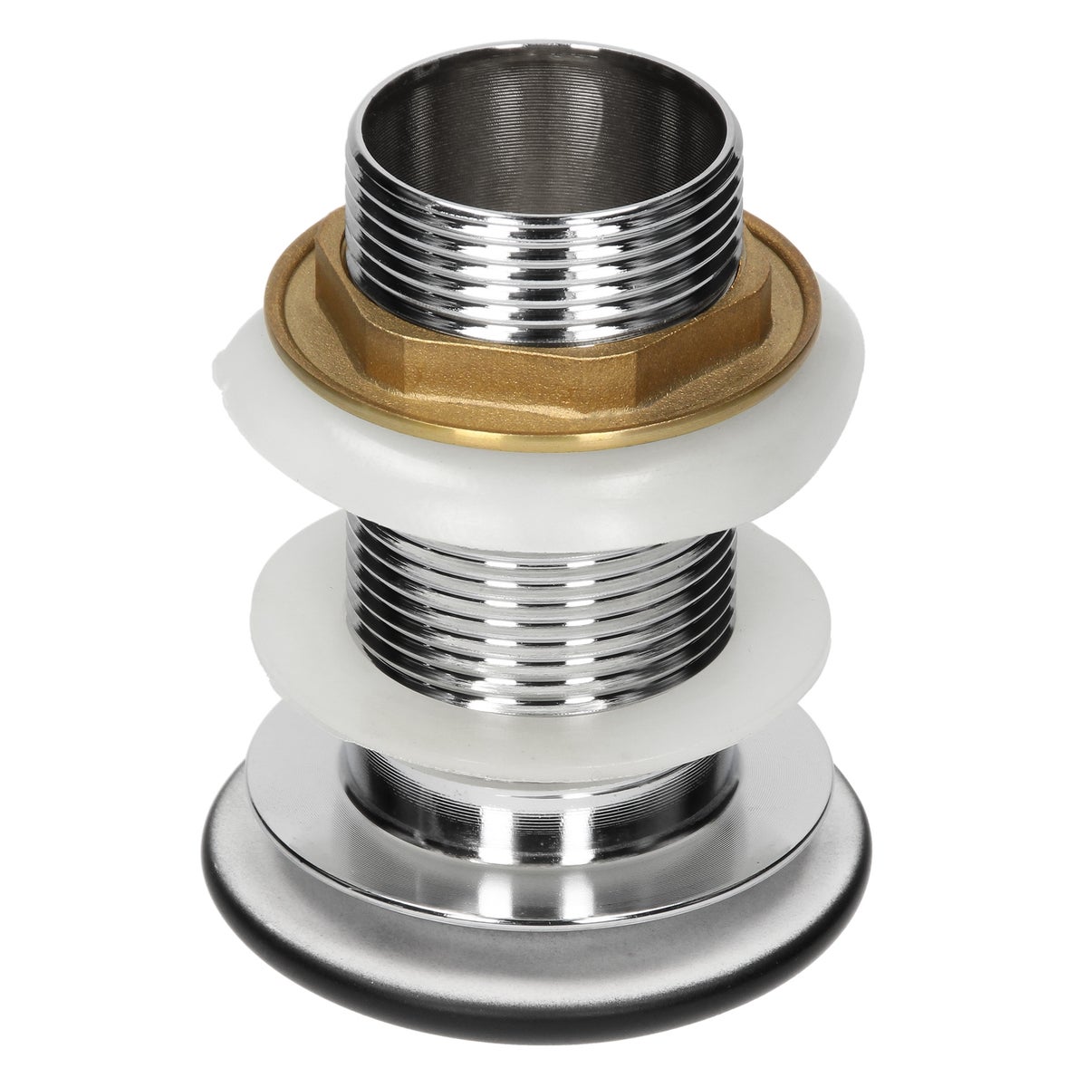 ML-Design Universele afvoerfitting voor wastafels en wastafelmeubels zonder overloop, keramische afdekking zwart roestvrij staal, 1 1/4 inch pop-upklep, afvoerklep afvoerfitting gootsteenstop met afdichtingen