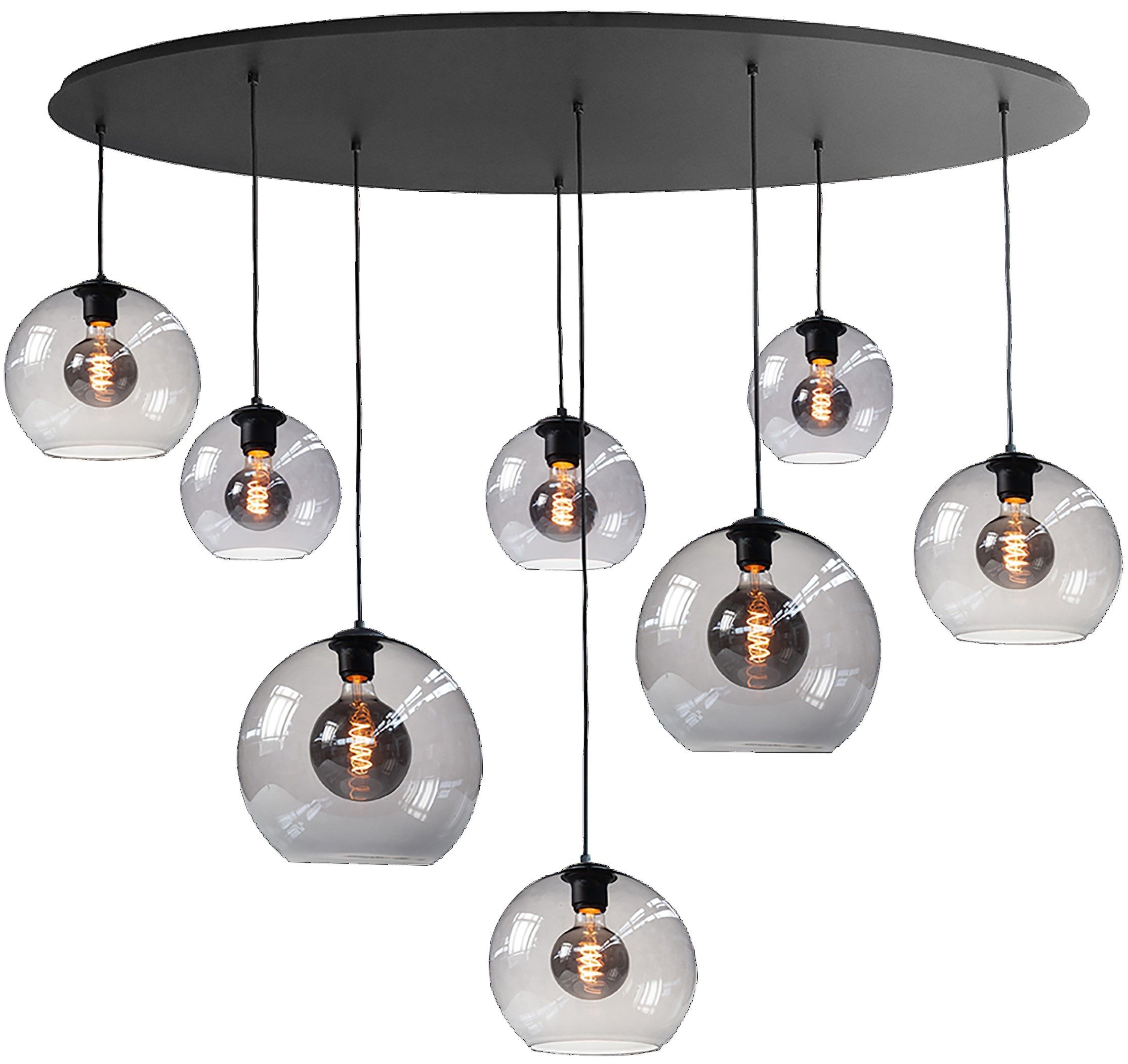 Hanglamp Zwart Rookglas Fantasy B140 x D49.5 cm