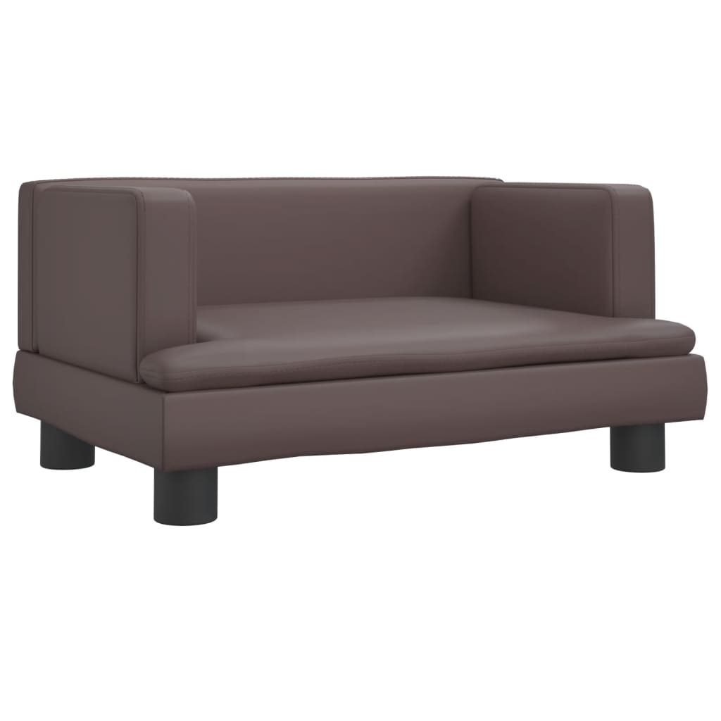 Cama para cães em couro sintético marrom vidaXL, 60x40x30 cm