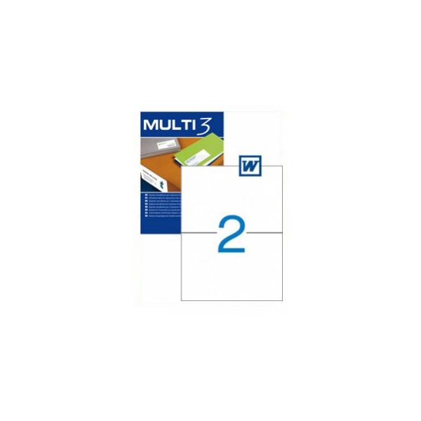 Multi 3 Etiquetas Adesivas 210x148mm 100 Folhas - APL04715