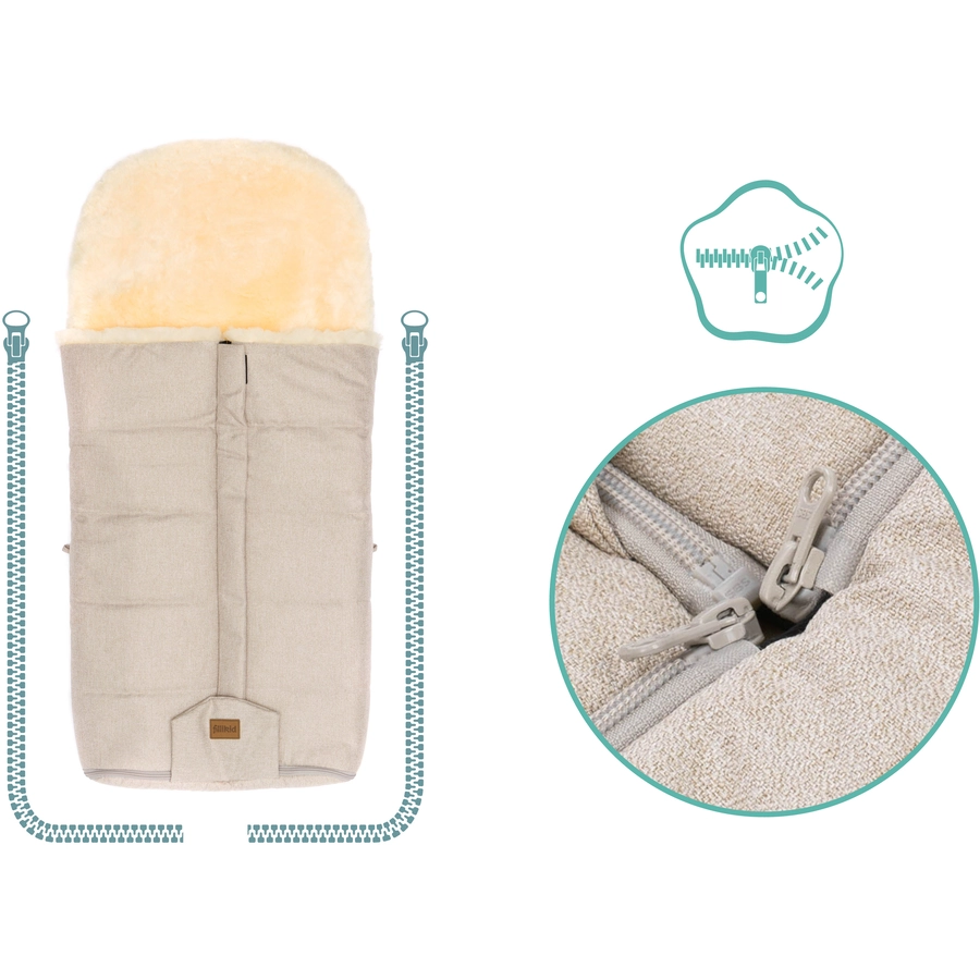 fillikid Winterfußsack Jarvis Lammfell Sand Melange