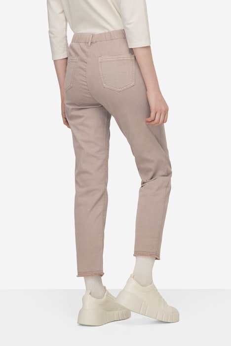 7/8-Slimhose, schmale Passform, 4-Pocket, Fransensaum, mit recyceltem Polyester
